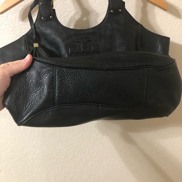 Tory Burch Thea Round Tote Black Leather Shoulder Bag - Picture 4 of 12